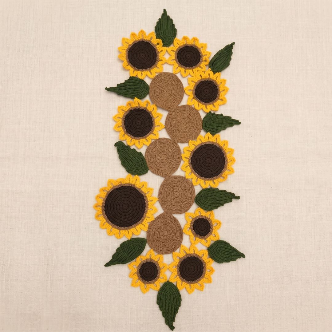Crochet Sunflower Table Runner