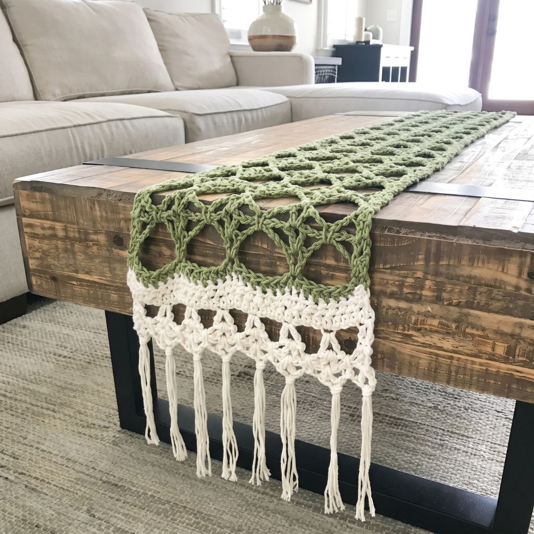 Crochet Beautiful Hollow Table Runner with an open hollow stitch design