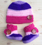 Crochet Baby Cap & Booties Set (0-12m)