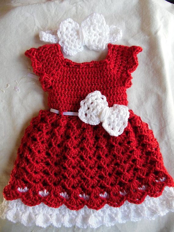 Handmade crochet baby girl dress