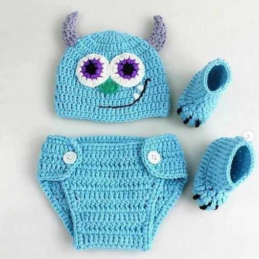 Handmade crochet baby animal set
