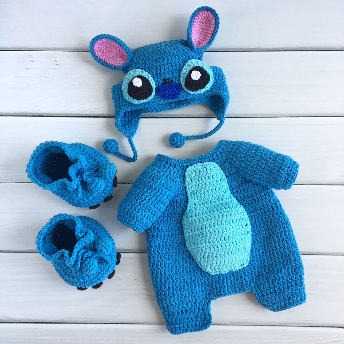 Handmade crochet baby koala romper