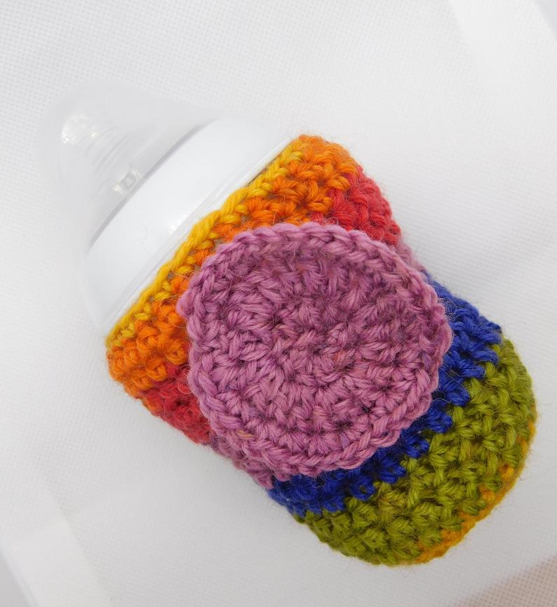 Crochet Baby Rainbow Stripe Feeder Cover