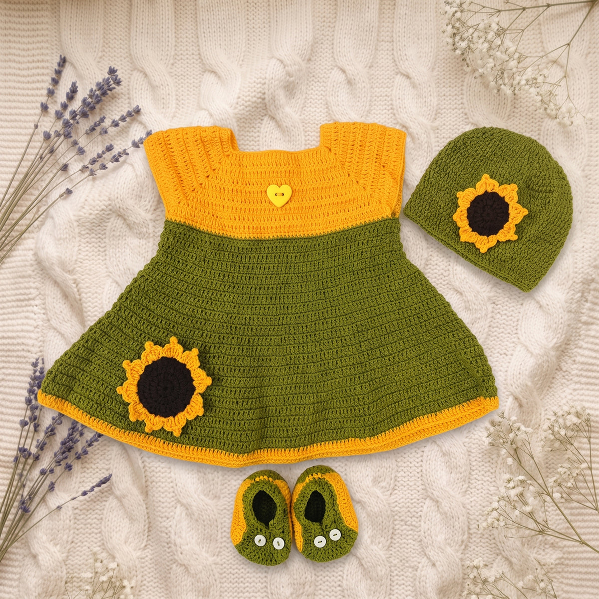 Crochet Baby Sunflower Dress