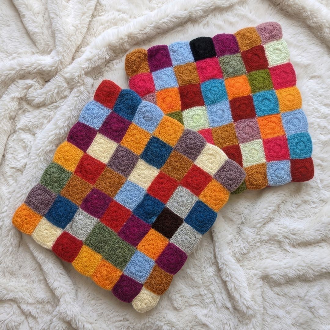 Crochet Colorful Cushion Covers (2 Pcs)
