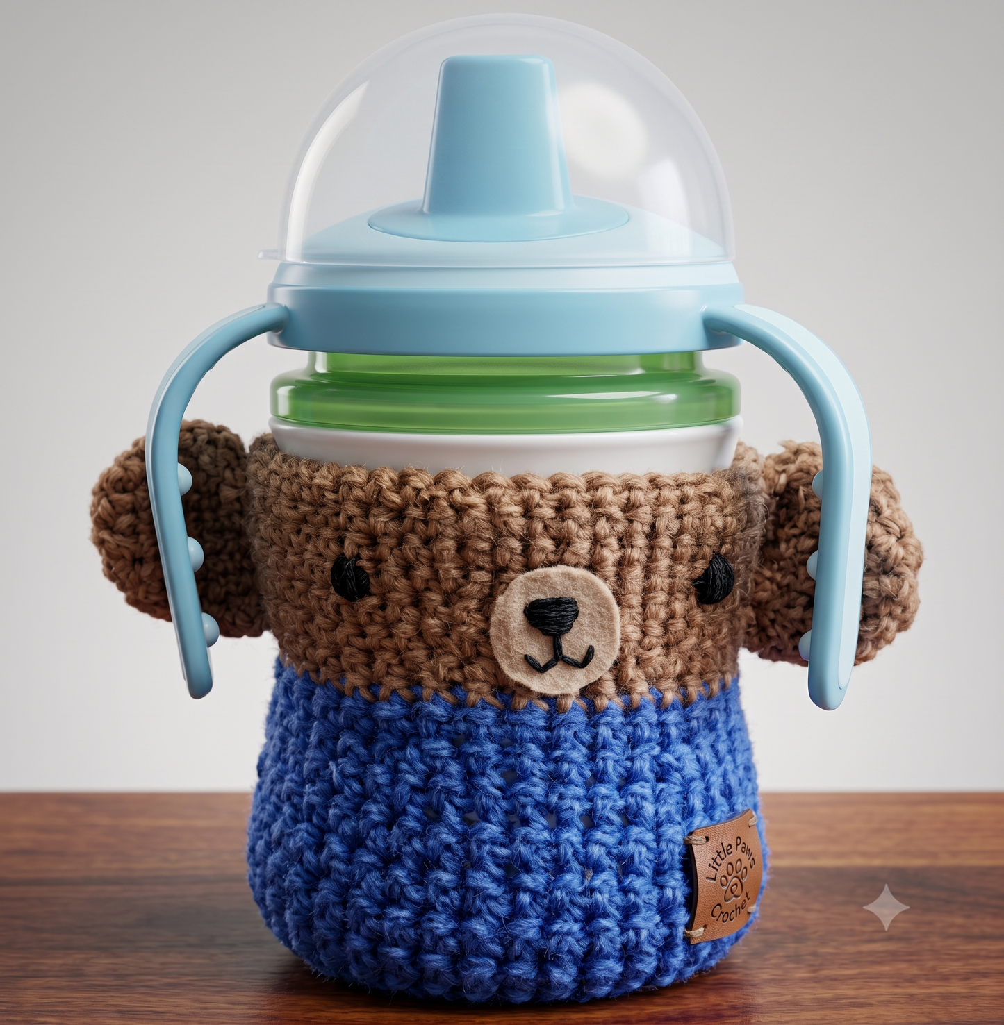Crochet Baby Bear Sippy Cup Cover