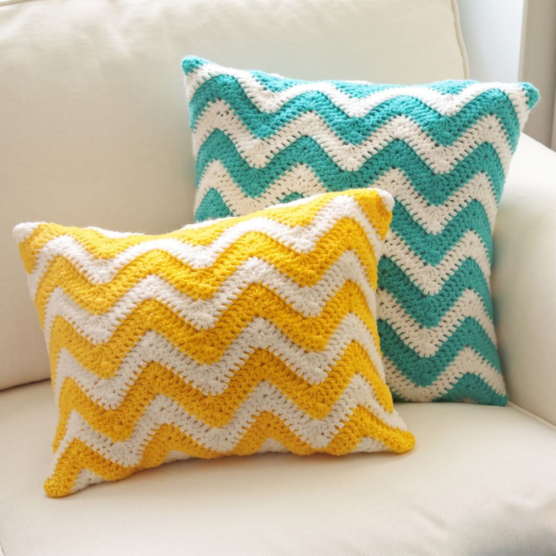 Crochet Breeze Cushion Covers in soft light colors