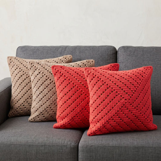 Crochet Contrast Cushion Covers with bold contrast design
