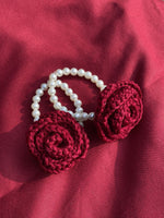 Handmade Red Crochet Gajra For Kids