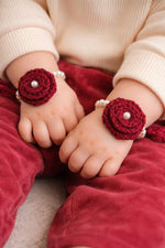 Handmade Red Crochet Gajra For Kids