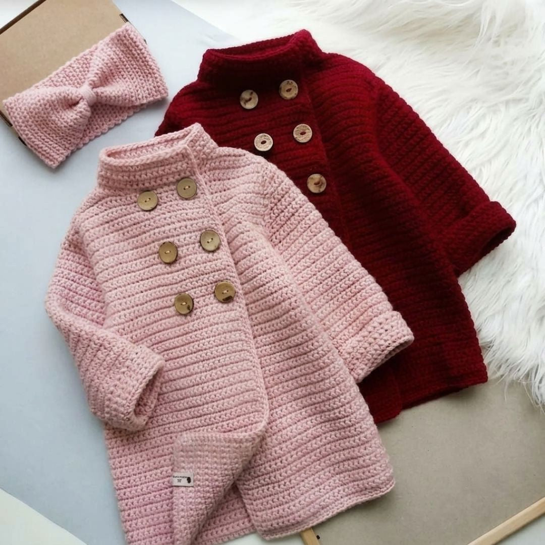 Crochet baby girl coat