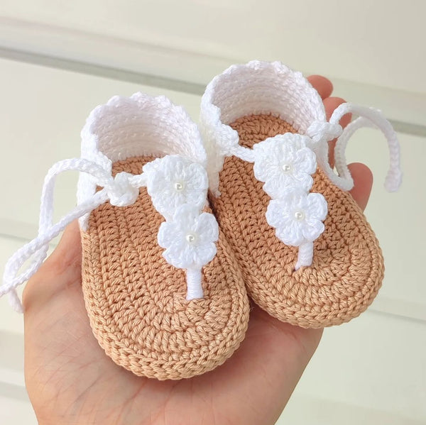 Baby Girl Slippers Baby Sandal Shoes Crochet Baby Girl Sandals (0