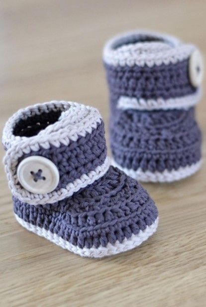Crochet Baby Grey Shoes