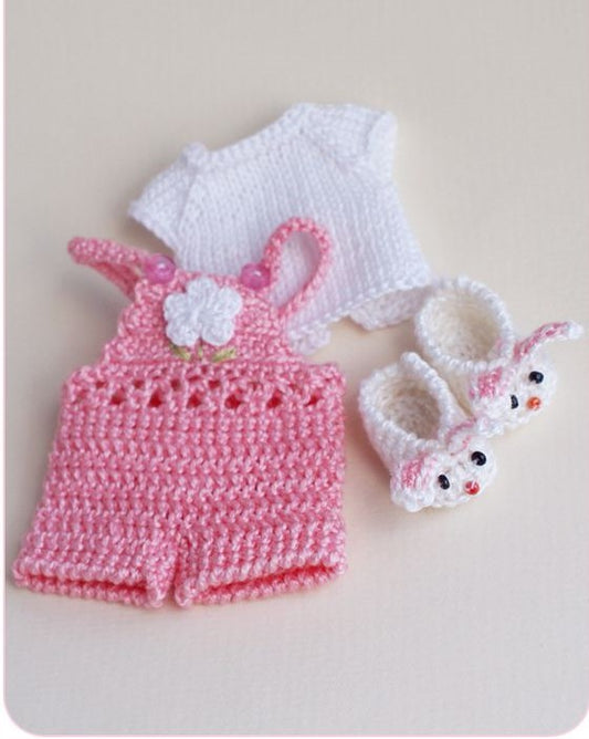Handmade crochet baby girl outfit