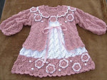 Super Warm Handmade Dress + Cardigan Set - Size 0M-3Y (Multiple Designs)