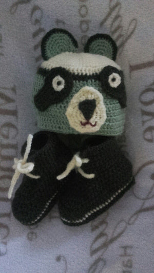 Handmade Crochet Cap and Booties Set