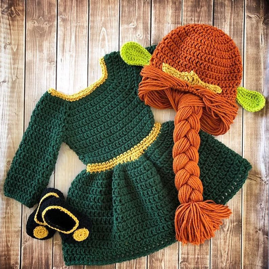 Handmade crochet baby girl outfit
