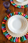 Handmade Colorful Tassels Placemats (6 Pcs)