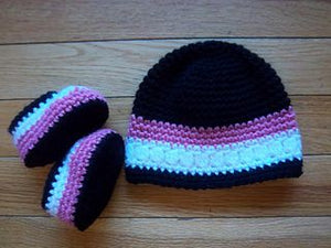 Handmade Crochet Cap and Booties Set