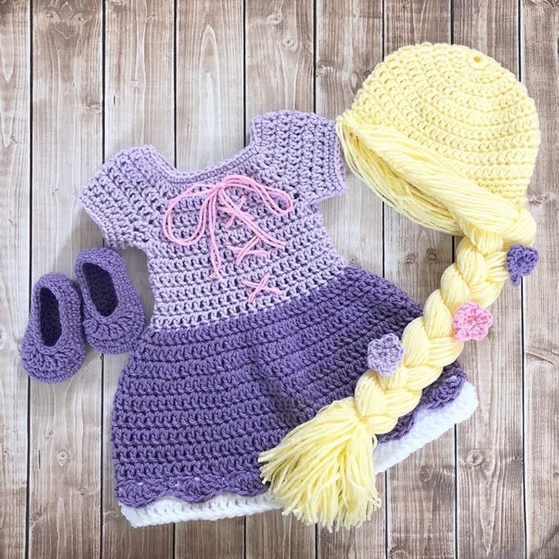 Handmade crochet baby girl dress