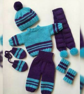 Handmade Crochet Baby Boy Outfit - Size: 0M-3Y