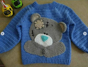 Handmade Crochet Baby Sweater - Size: 0M-4Y