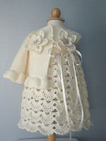 Super Warm Handmade Dress + Cardigan Set - Size 0M-3Y (Multiple Designs)