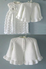 Super Warm Handmade Dress + Cardigan Set - Size 0M-3Y (Multiple Designs)