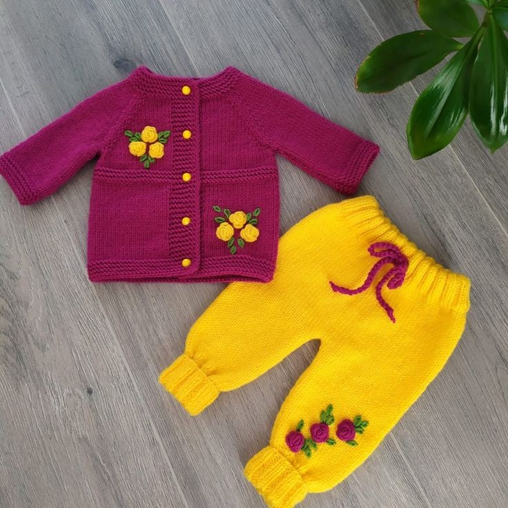 Handmade crochet baby girl outfit