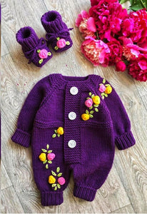 Handmade Romper and shoes Size: 0-12M