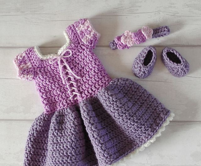 Handmade crochet baby girl dress