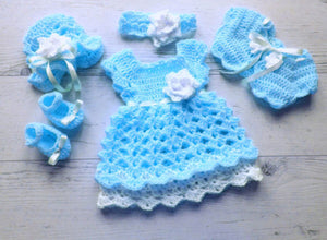 Crochet Baby Girl Dress - Size 0M-4Y (Multiple Designs)