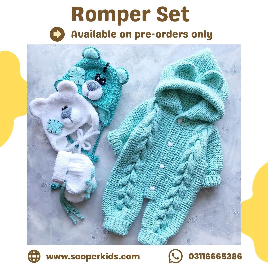 Handmade Crochet Outfit (Full Set)- Size: 0M-2Years