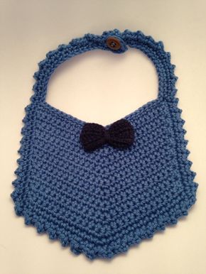 Handmade crochet baby bow tie bib