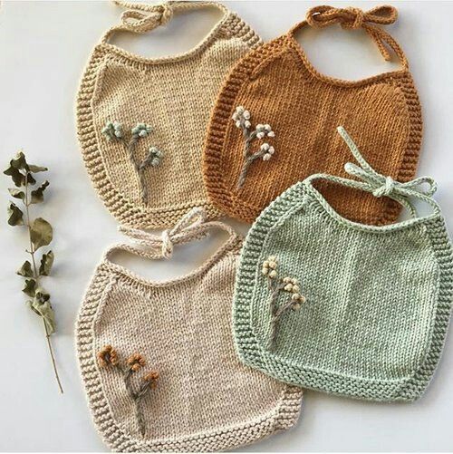 Handmade crochet baby flower bib
