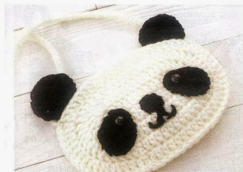 Crochet baby panda backpack with panda face