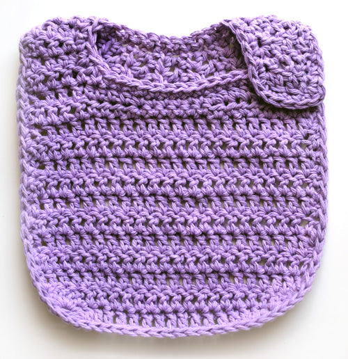 Handmade crochet baby purple bib
