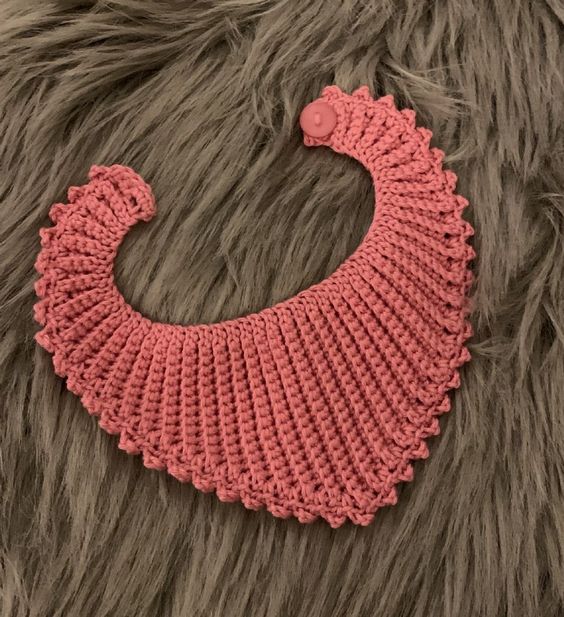 Handmade crochet baby ruffle bib