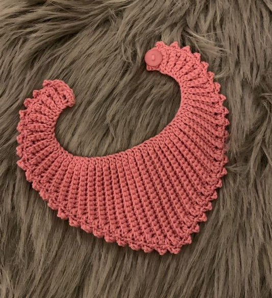 Handmade crochet baby ruffle bib