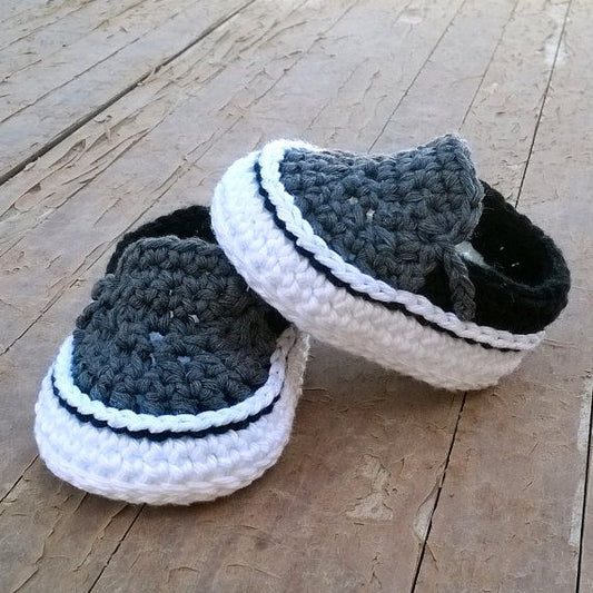 Crochet Baby Grey Sneakers
