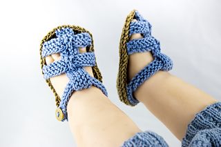 Handmade crochet baby blue t-bar sandals