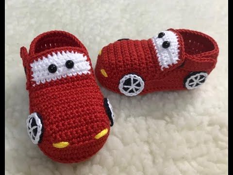 Handmade crochet baby car sandals