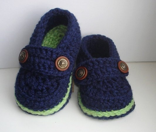 Crochet Baby Blue Frog Booties