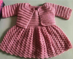 Super Warm Handmade Dress + Cardigan Set - Size 0M-3Y (Multiple Designs)