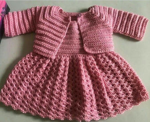 Super Warm Handmade Dress + Cardigan Set - Size 0M-3Y (Multiple Designs)