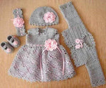 Super Warm Handmade Dress + Cardigan Set - Size 0M-3Y