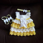 Crochet Baby Girl Dress - Size 0-24M