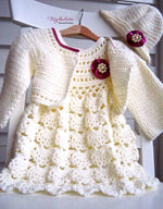 Super Warm Handmade Dress + Cardigan Set - Size 0M-3Y (Multiple Designs)