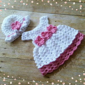 Crochet Baby Girl Dress - Size 0-24M