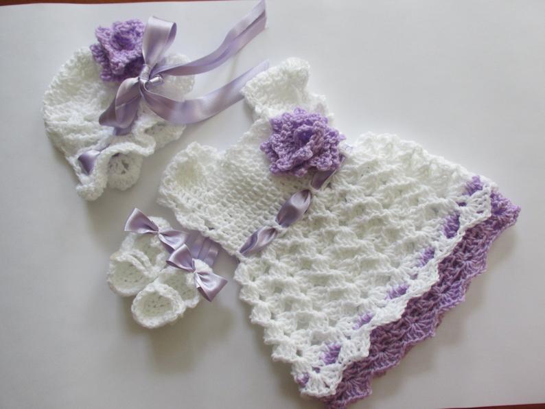 Crochet Baby Girl Dress - Size 0-24M (Multiple Designs)